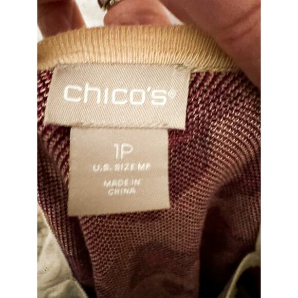 Chicos Pink and Black Animal Print Sweater Size 1P (Medium Petite) - Picture 4 of 5